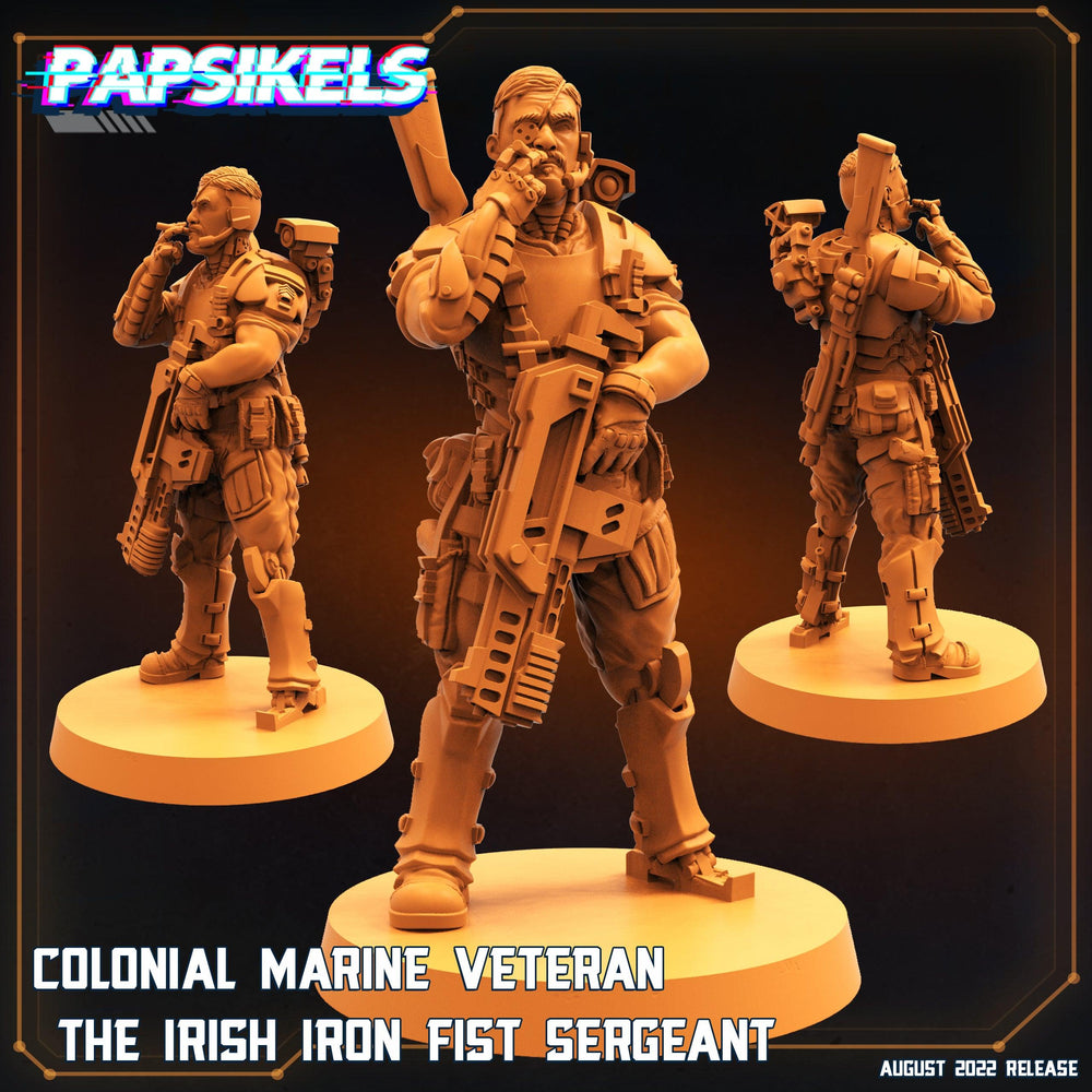 3D Printed Papsikels Sci-FI Colonial Marine Veteran The Irish Iron Sergeant - 28mm 32mm (Online Only)