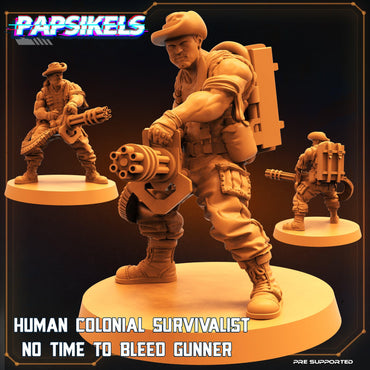 3D Printed Papsikels Sci-Fi Human Colonial Survivalist No Time To Bleed Gunner - 28mm 32mm (Online Only)
