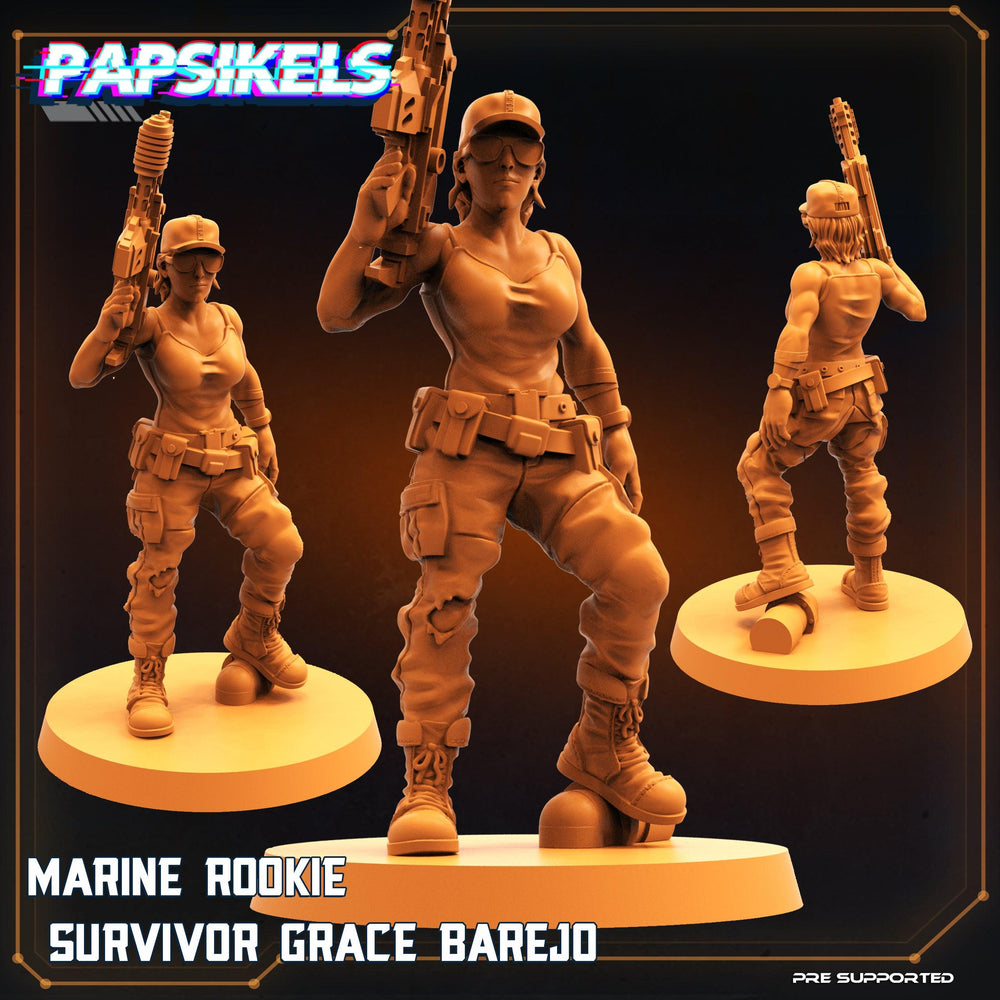 3D Printed Papsikels Sci-Fi Marine Rookie Survivor Grace Barrejo - 28mm 32mm (Online Only)