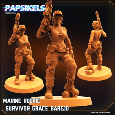 3D Printed Papsikels Sci-Fi Marine Rookie Survivor Grace Barrejo - 28mm 32mm (Online Only)