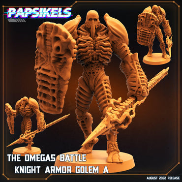3D Printed Papsikels Sci-FI Omega Battle Knight Armor Golem A - 28mm 32mm (Online Only)