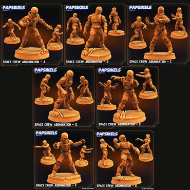 3D Printed Papsikels Sci-Fi Space Crew Abomination Set - 28mm 32mm (Online Only)