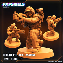 3D Printed Papsikels September 2023 - Aliens Vs Humans 6 Human Colonial Mariner 28mm 32mm (Online Only)