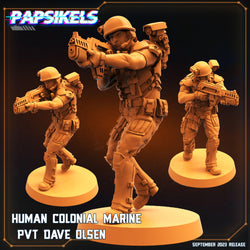 3D Printed Papsikels September 2023 - Aliens Vs Humans 6 Human Colonial Mariner 28mm 32mm (Online Only)