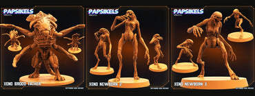 3D Printed Papsikels September 2023 - Aliens Vs Humans 6 Xeno Set 28mm 32mm (Online Only)
