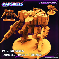 3D Printed Papsikels September 2023 Cyberpunk Armored Frame Papz Industries Set 28mm 32mm (Online Only)