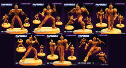 3D Printed Papsikels September 2023 Cyberpunk Bio Techno Man 1 Set 28mm 32mm (Online Only)