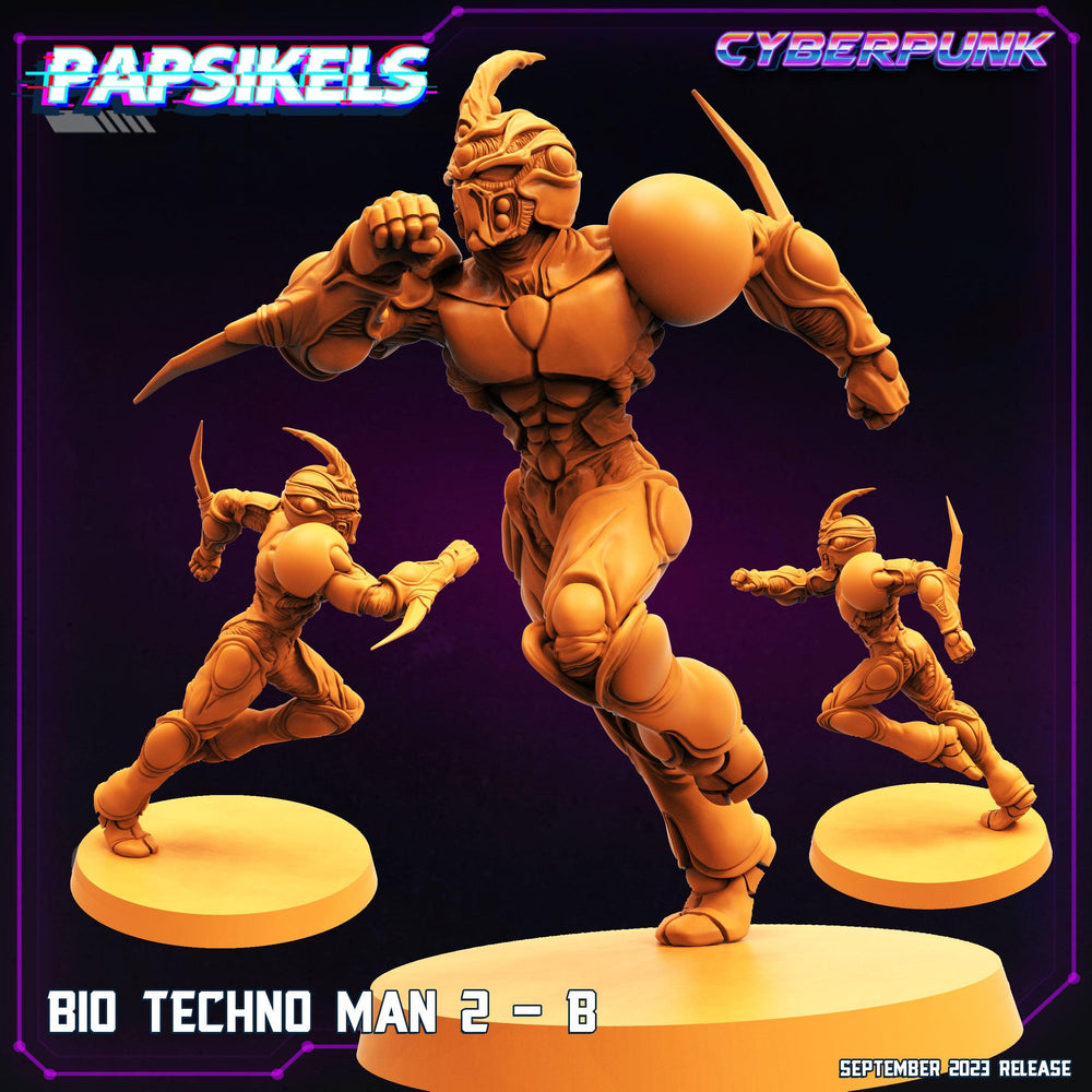 3D Printed Papsikels September 2023 Cyberpunk Bio Techno Man 1 Set 28mm 32mm (Online Only)