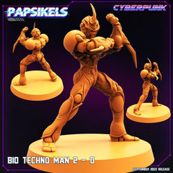 3D Printed Papsikels September 2023 Cyberpunk Bio Techno Man 1 Set 28mm 32mm (Online Only)