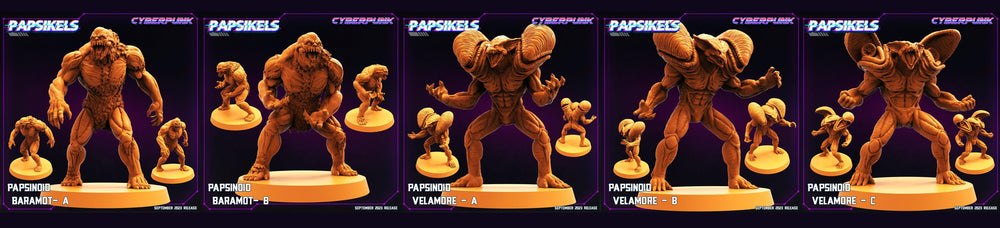 3D Printed Papsikels September 2023 Cyberpunk Papsinoid Baramot Set 28mm 32mm (Online Only)