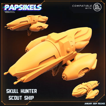 3D Printed Papsikels Skull Hunter Scout Ship 28mm 32mm (Online Only)