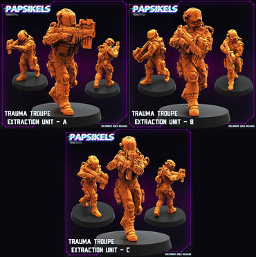 3D Printed Papsikels Trauma Troupe Extraction Unit Set January 2024 Cyberpunk 28mm 32mm (Online Only)