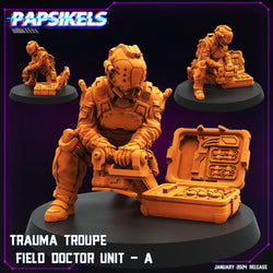 3D Printed Papsikels Trauma Troupe Field Doctor Unit Set January 2024 Cyberpunk 28mm 32mm (Online Only)