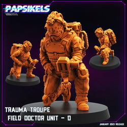 3D Printed Papsikels Trauma Troupe Field Doctor Unit Set January 2024 Cyberpunk 28mm 32mm (Online Only)