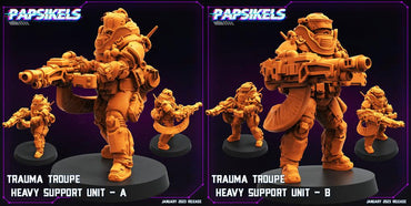 3D Printed Papsikels Trauma Troupe Heavy Support Unit Set January 2024 Cyberpunk 28mm 32mm (Online Only)