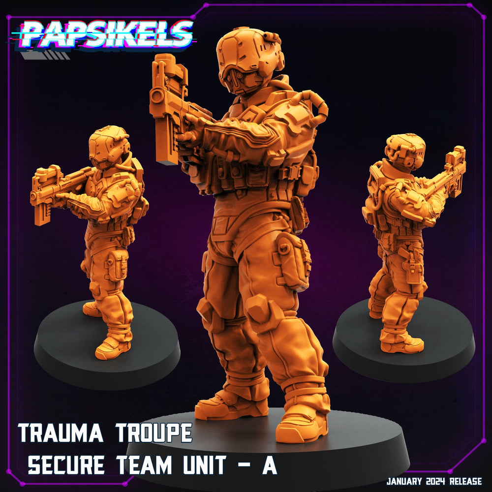 3D Printed Papsikels Trauma Troupe Secure Team Unit Set January 2024 Cyberpunk 28mm 32mm (Online Only)