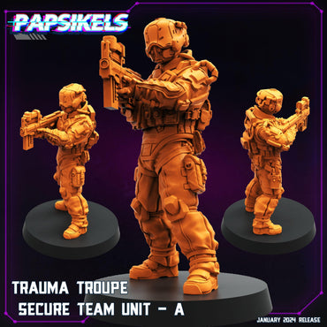 3D Printed Papsikels Trauma Troupe Secure Team Unit Set January 2024 Cyberpunk 28mm 32mm (Online Only)