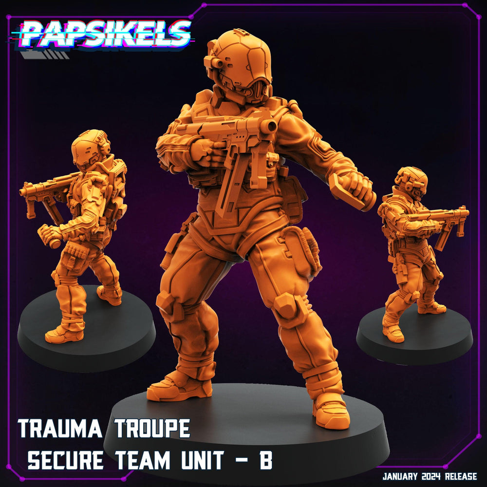 3D Printed Papsikels Trauma Troupe Secure Team Unit Set January 2024 Cyberpunk 28mm 32mm (Online Only)