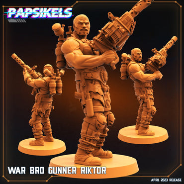 3D Printed Papsikels - War Bro Gunner Riktor - 28mm 32mm (Online Only)
