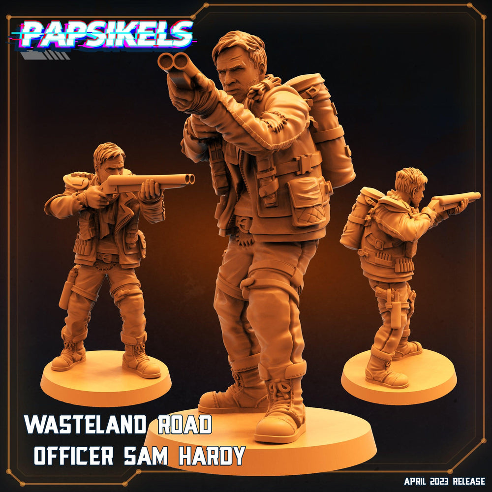 3D Printed Papsikels - Wasteland Road Officer Sam Hardy - 28mm 32mm (Online Only)