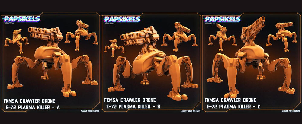 3D Printed Papsikels Xenowars Genesis Fkmsa Crawler Drone E 72 Plasma Killer Set 28mm 32mm (Online Only)