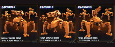3D Printed Papsikels Xenowars Genesis Fkmsa Crawler Drone E 72 Plasma Killer Set 28mm 32mm (Online Only)