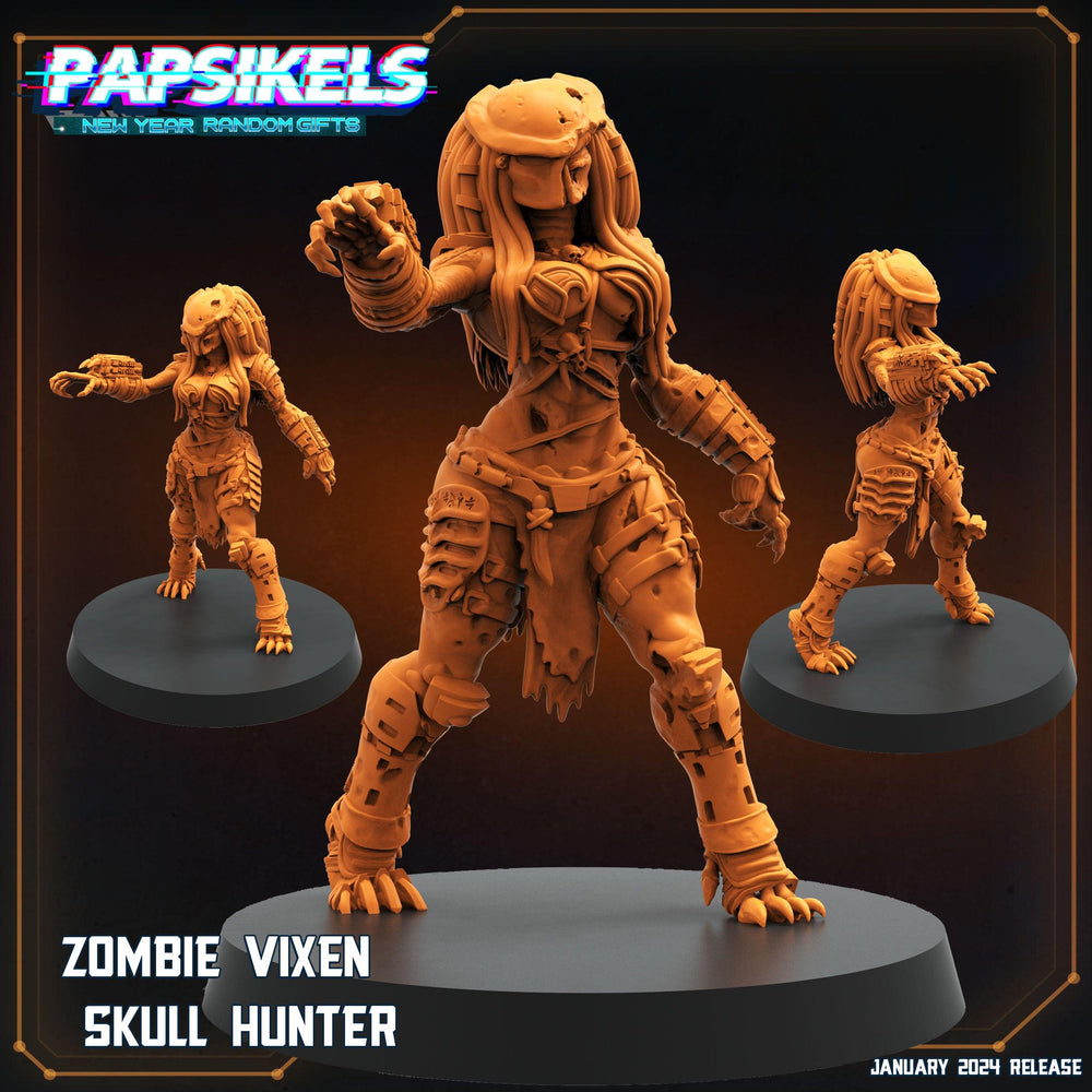 3D Printed Papsikels Zombie Vixen Skull Hunter 28mm 32mm (Online Only)