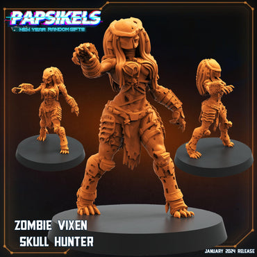 3D Printed Papsikels Zombie Vixen Skull Hunter 28mm 32mm (Online Only)