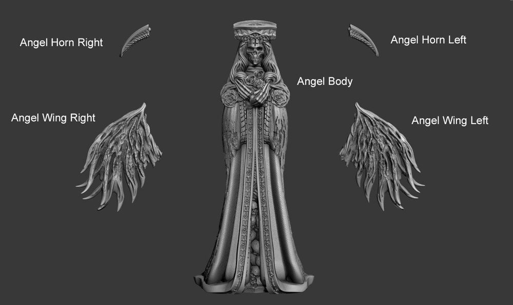 3D Printed Print your Monster Angel Of Death 28 32mm D&D (Online Only)