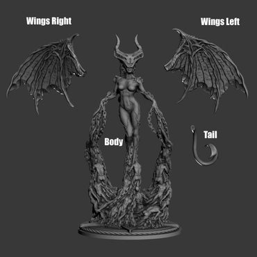 3D Printed Print your Monster Demon Queen 28 32mm D&D (Online Only)