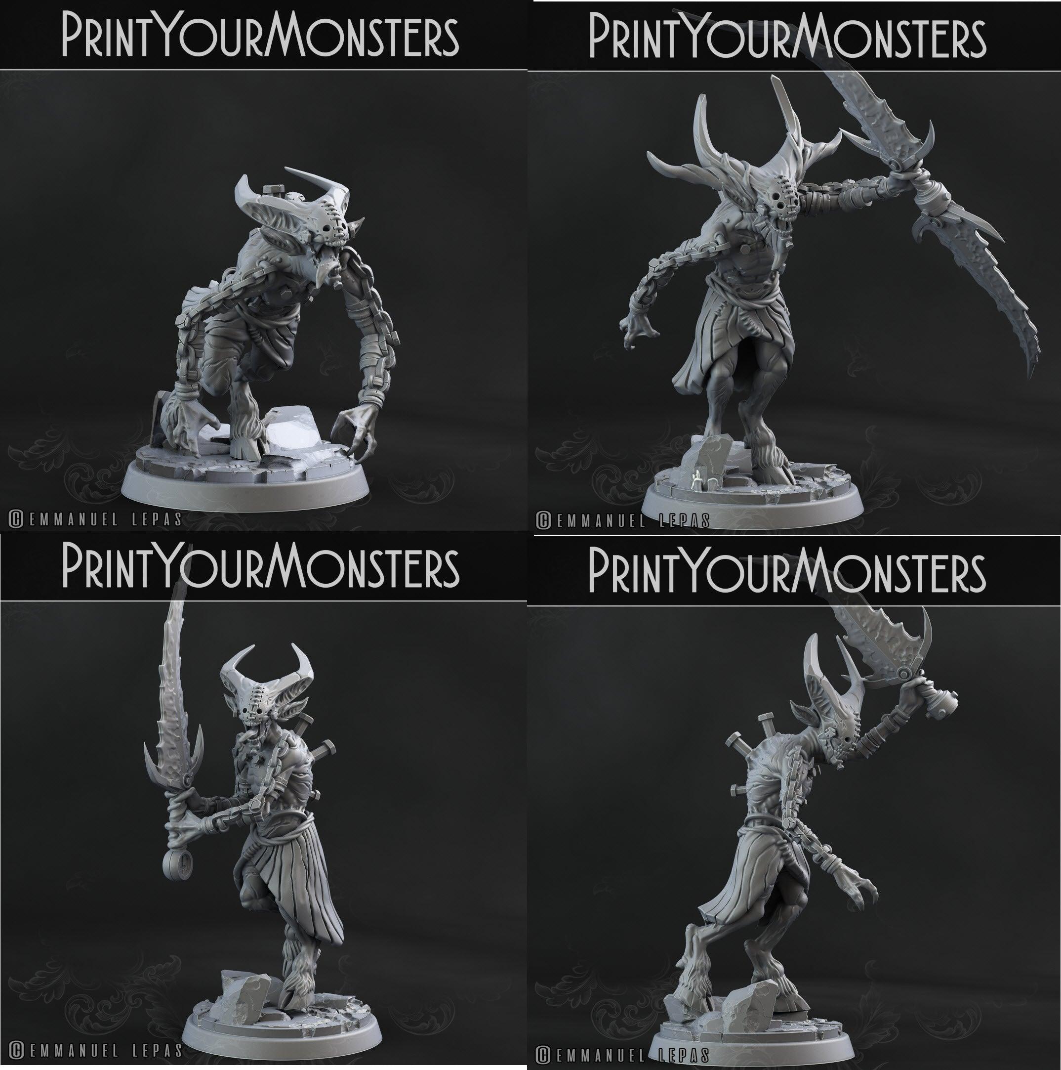 3D Printed Print your Monster Demons Set 28 32mm D&D (Online Only)