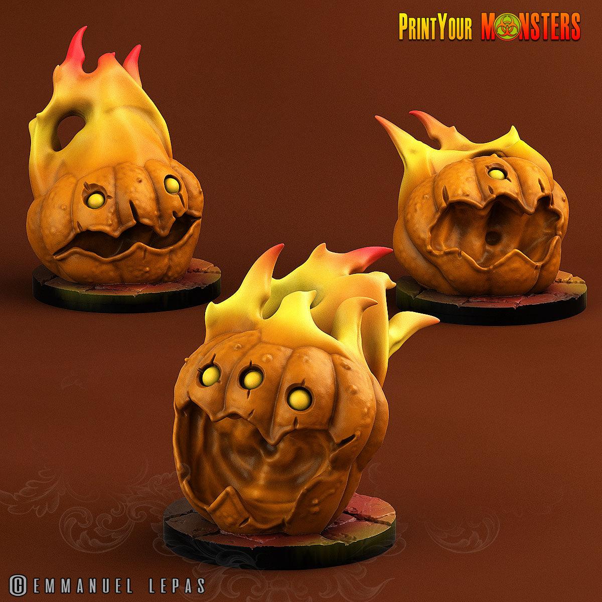 3D Printed Print your Monster Fire Pumpkins Pumpkins From Hell 28 32mm D&D (Online Only)