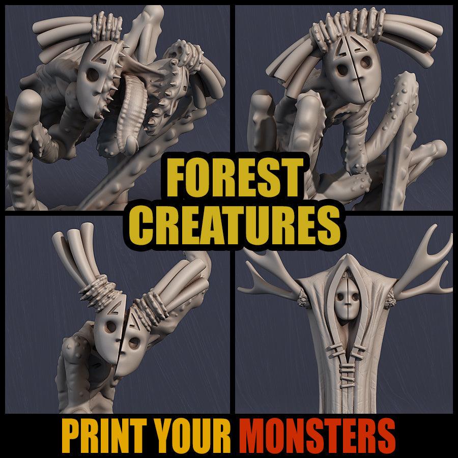 3D Printed Print your Monster Forest Creature Mask Set 28 32mm D&D (Online Only)