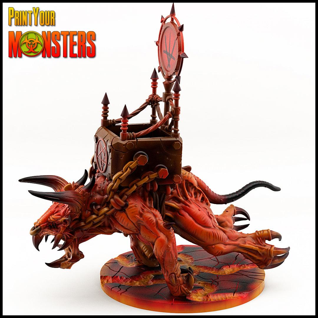 3D Printed Print your Monster Mounted Demon Creature 28 32mm D&D (Online Only)