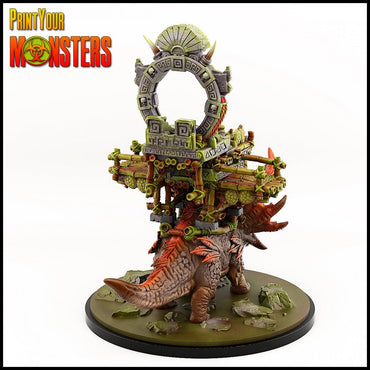 3D Printed Print your Monster Mounted Triceratops 28 32mm D&D (Online Only)