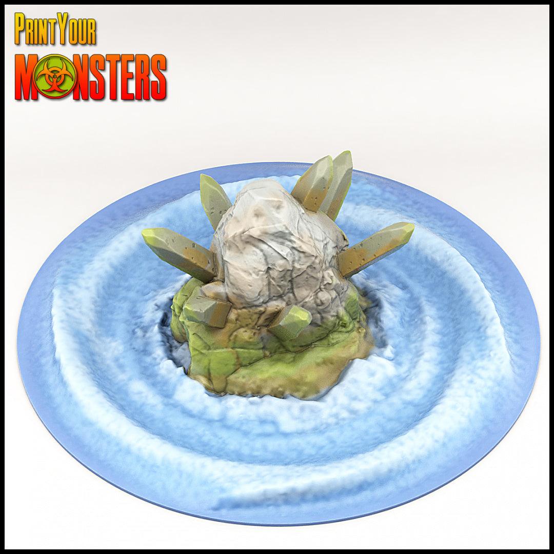 3D Printed Print your Monster Ocean Rock Trap 28 32mm D&D (Online Only)