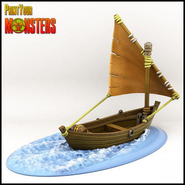 3D Printed Print your Monster Ocean Sail Boat 28 32mm D&D (Online Only)