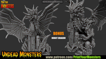 3D Printed Print your Monster Robot Dragon 28 32mm D&D (Online Only)