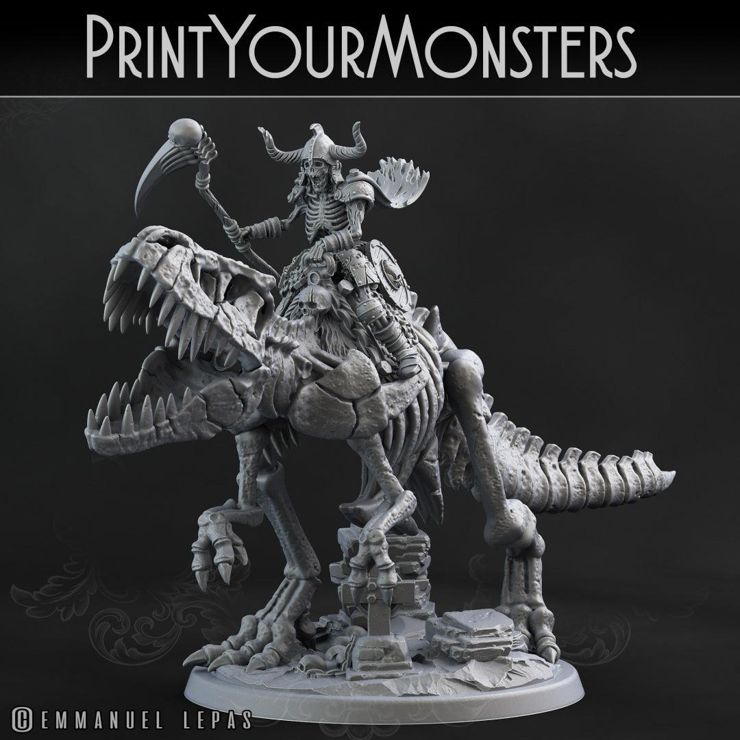 3D Printed Print your Monster Skeleton Mounted T-Rex 28 32mm D&D (Online Only)