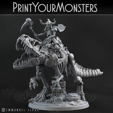 3D Printed Print your Monster Skeleton Mounted T-Rex 28 32mm D&D (Online Only)