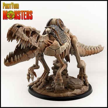 3D Printed Print your Monster Skeleton Mounted T-Rex 28 32mm D&D (Online Only)