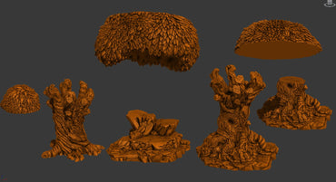 3D Printed Print your Monster Tree and Bush Set 28 32mm D&D (Online Only)