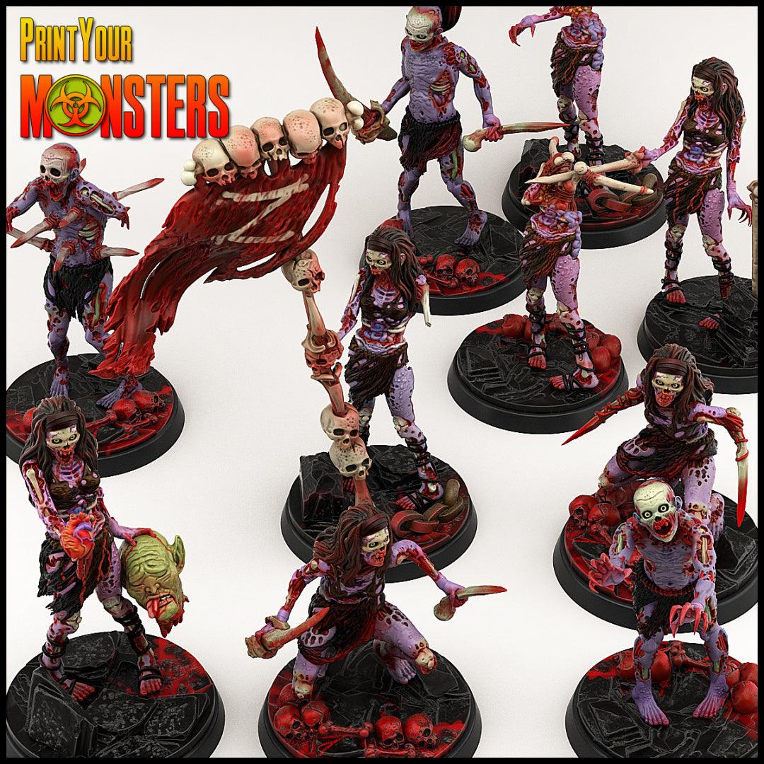 3D Printed Print your Monster Zombie Set 28 32mm D&D (Online Only)
