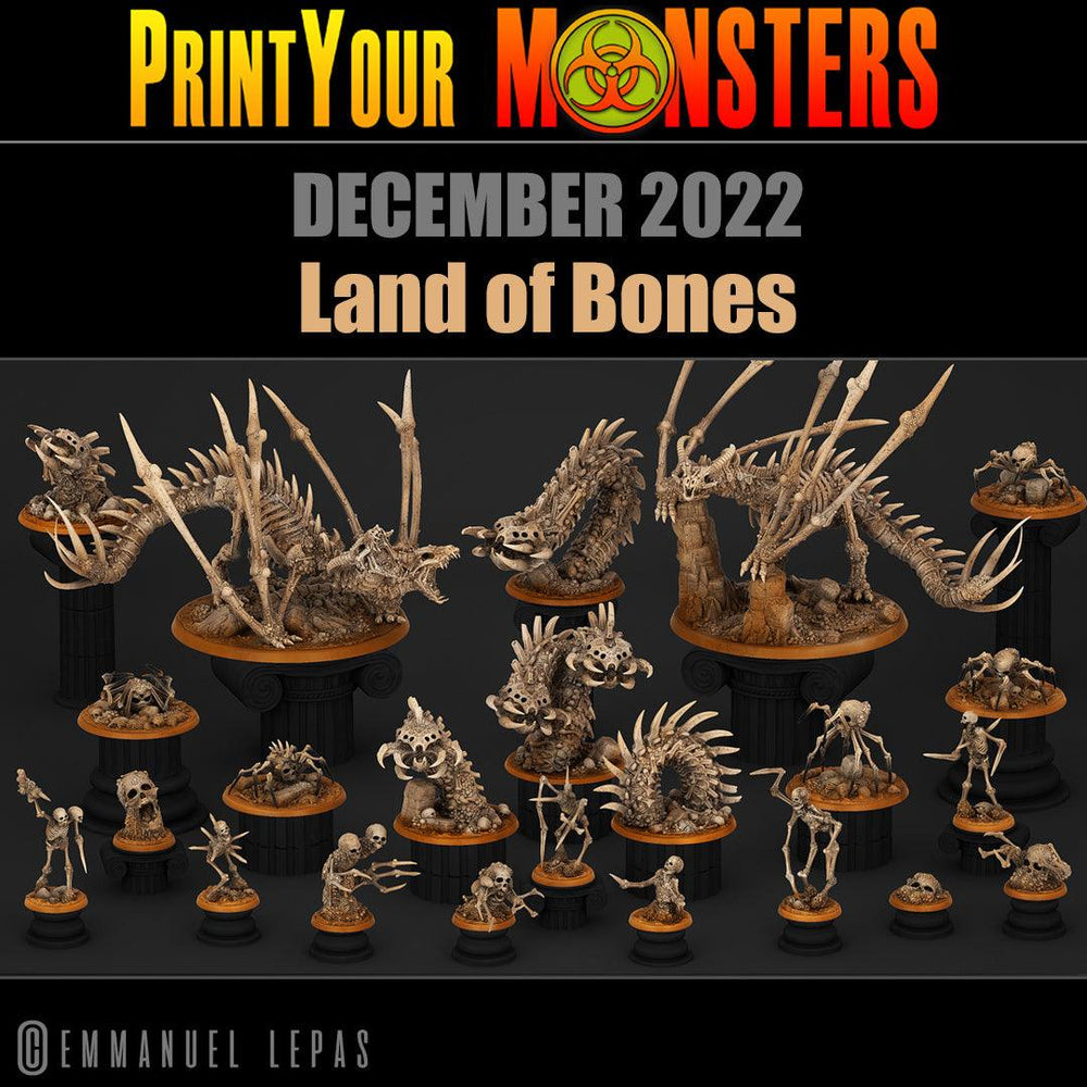 3D Printed Print Your Monsters 3 Bones Spiders Land of Bones Set 28mm - 32mm D&D Wargaming (Online Only)
