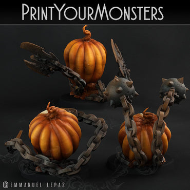 3D Printed Print Your Monsters 3 Skull Pumpkins Pumpkins Attack Pack II 28mm - 32mm D&D Wargaming (Online Only)