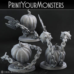 3D Printed Print Your Monsters 3 Skull Pumpkins Pumpkins Attack Pack II 28mm - 32mm D&D Wargaming (Online Only)