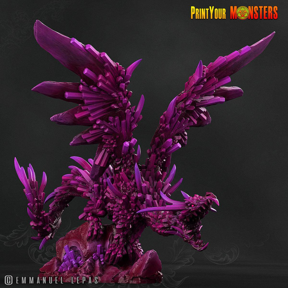 3D Printed Print Your Monsters Amethyst Dragon Legendary Crystal Monsters 28mm - 32mm D&D Wargaming (Online Only)