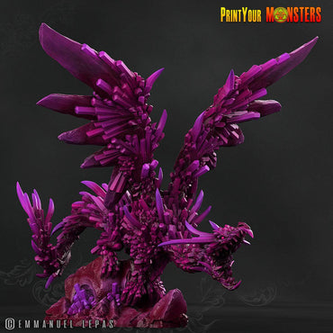 3D Printed Print Your Monsters Amethyst Dragon Legendary Crystal Monsters 28mm - 32mm D&D Wargaming (Online Only)
