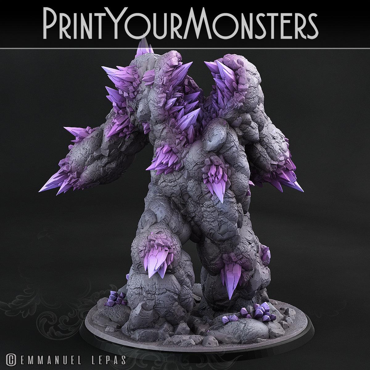 3D Printed Print Your Monsters Amethyst Golem - Total Golems 28mm - 32mm D&D Wargaming (Online Only)
