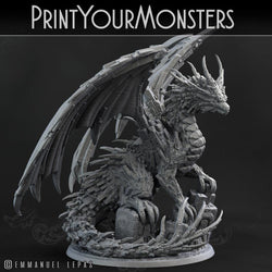 3D Printed Print Your Monsters Basalt Dragon Basalt Earth Elemental Set 28mm - 32mm D&D Wargaming (Online Only)